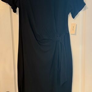 ON 34th NWT Black Faux Wrap Dress